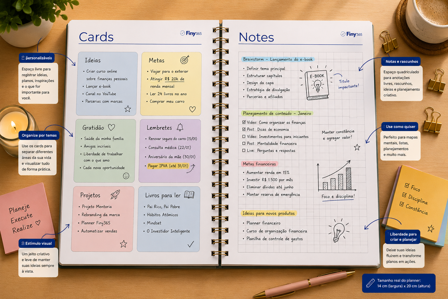 Cards e Notes do Finy365