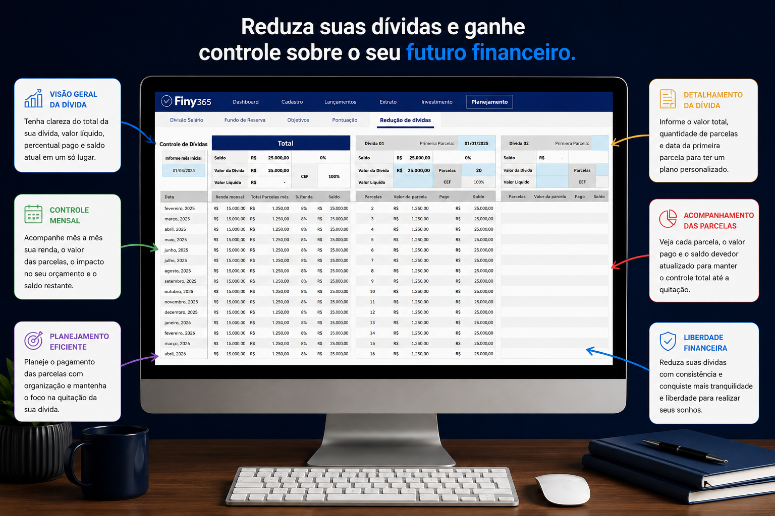Planilha de controle financeiro controle de dividas