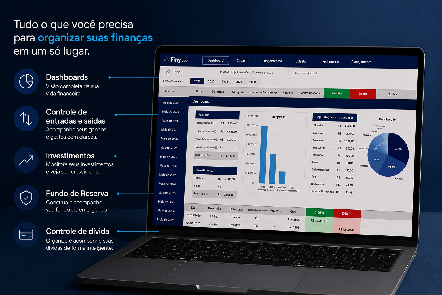 Planilha para controle financeiro é Finy365